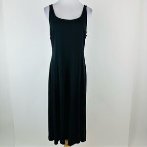 Everlane Seamed Cotton Black Midi Dress